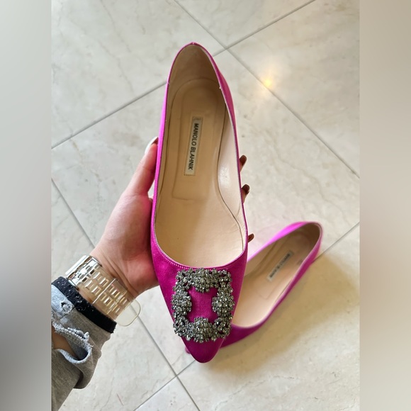 Manolo Blahnik Pink Hingisi Flats 38.5 - Picture 5 of 5